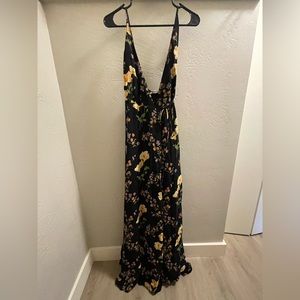 Reformation floral wrap dress